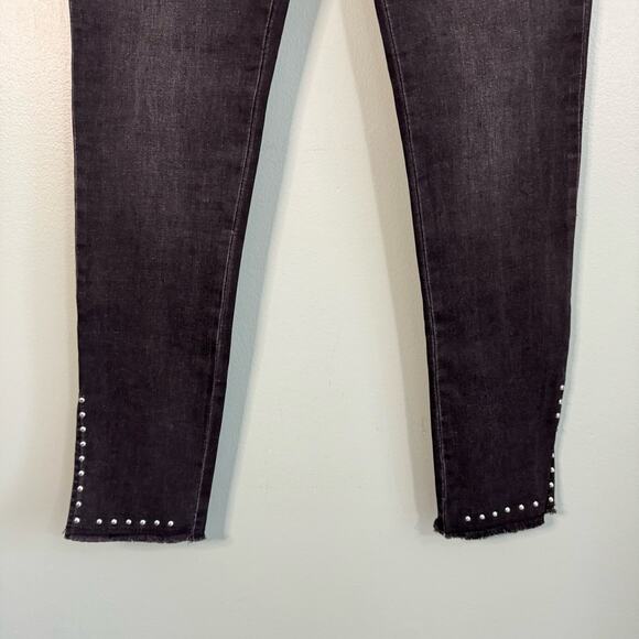 GALINA'S Denim Jeggings Womens XL Jean Pull On Raw Hem Studded Slit Black NWT - Picture 5 of 9